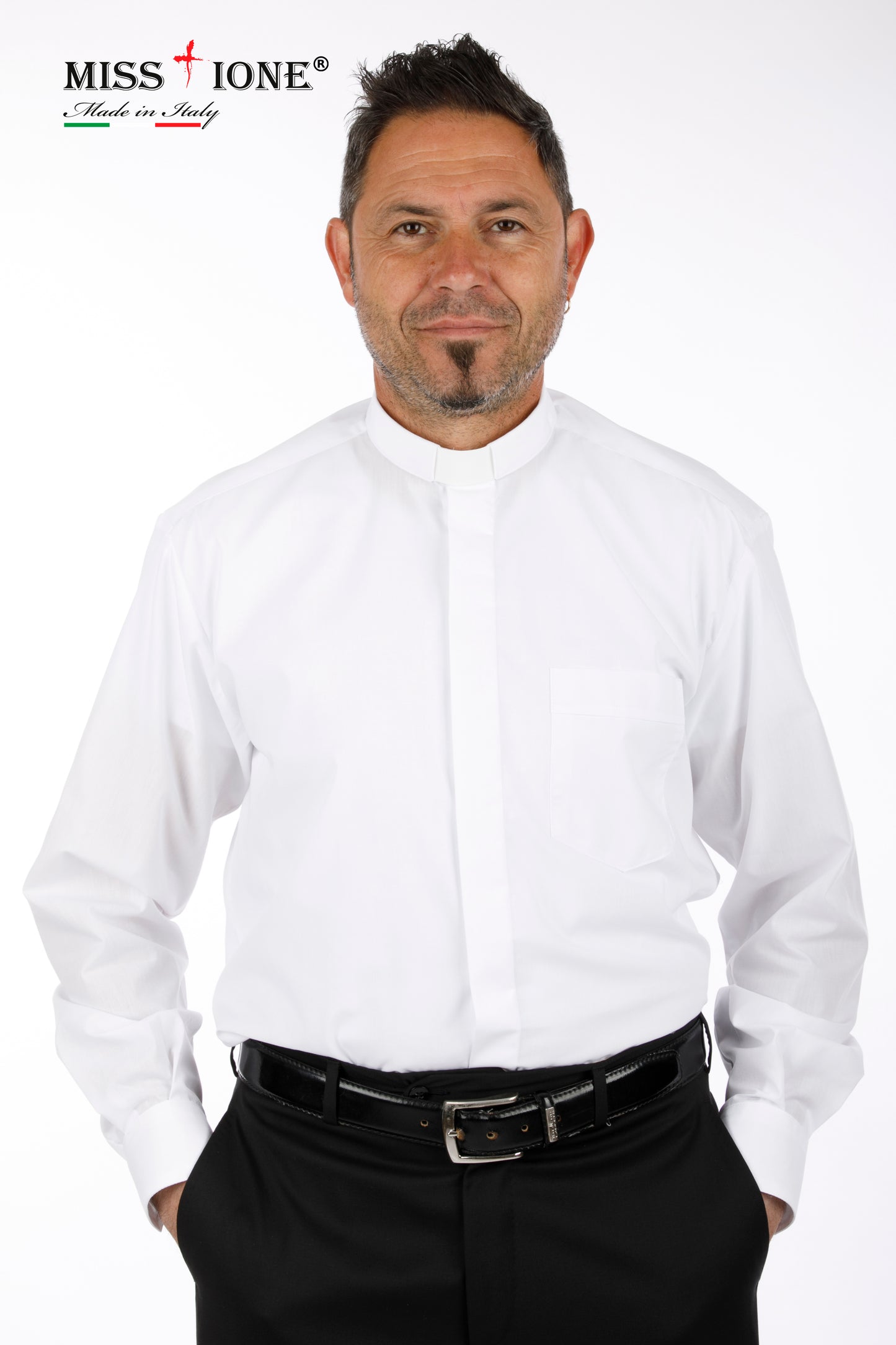 ART 100 Camicia manica lunga Clergy 65% Poliestere, 35% Cotone - colore BIANCO