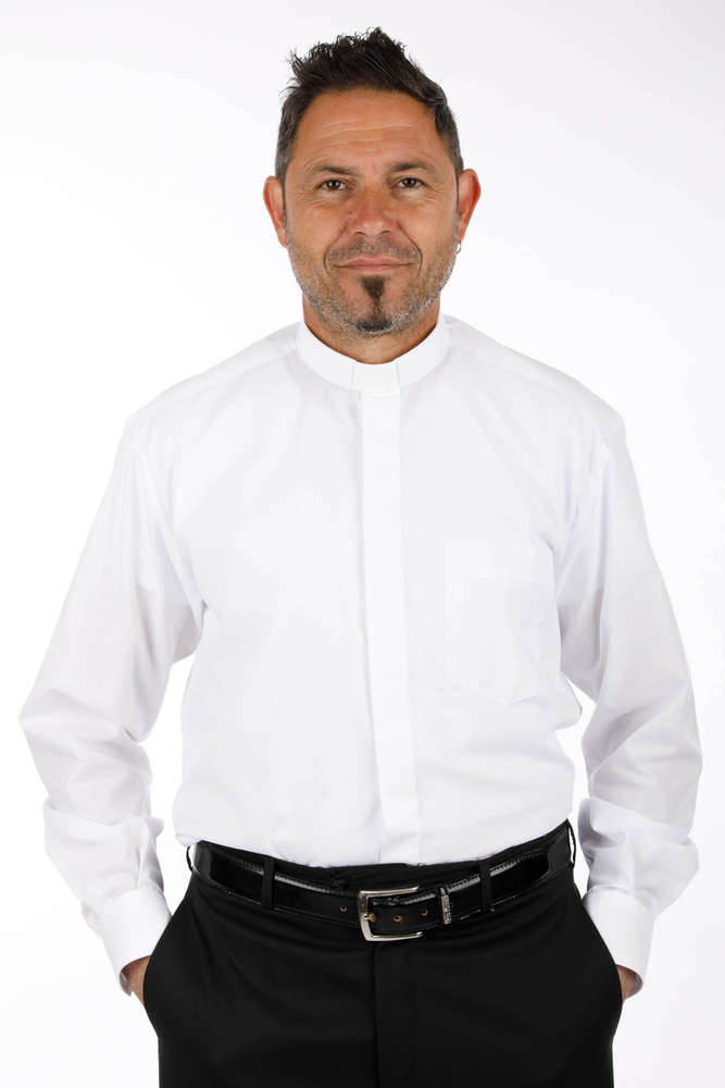 ART 101  Camicia  manica lunga Clergy 100%Cotone Popeline   colore BIANCO